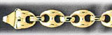 8mm 14Kt Gold Puffed Mariner Men's Bracelet