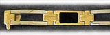 7mm 14Kt Two Color Gold Men's Onyx Bracelet