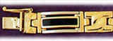 10mm 14K Two Tone Gold Men's Black Onyx Bracelet