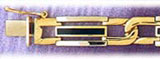 10mm 14K Two Color Gold Onyx Bracelet For Men