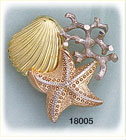 14Kt Tri Color Gold Nautical Slide