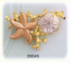14K Tri Color Gold Starfish Slide