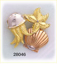 14K Tri Color Gold Jellyfish Slide