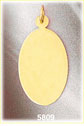 14K Gold Engravable Oval Customizable Pendant