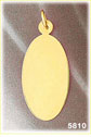 14K Gold Customizable Oval Engravable Pendant