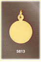 14K Solid Gold Round Custom Laser Engravable Charm