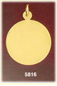 14K Solid Gold Engravable Round Customizable Pendant