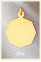 14K Solid Gold Octagon Engravable Pendant