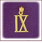 14K Yellow Gold High Polish Finish Roman Number Charm