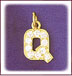 14Kt Gold CZ Initial Charm
