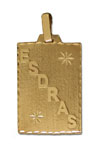 14Kt Gold Personalized Block Name Rectangular Plate