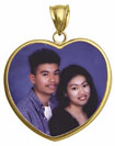 14K Gold Large Heart Photo Pendant