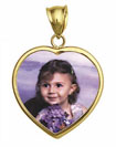 14K Gold Medium Heart Photo Pendant