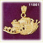 14K Gold Noah's Ark Pendant w/Animals Boarding