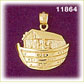 14K Gold Noah's Ark Of The Great Flood Charm