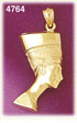 14K Gold Ancient Queen Of Egypt Nefertiti Pendant
