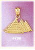 14K Gold Egyptian Three Pyramids Charm