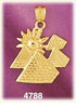 14K Gold Egyptian Pyramid w/Sun Charm