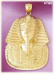14K Gold Great Egyptian Pharaoh Pendant