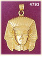 14K Gold Egyptian Pharaoh Mask Pendant