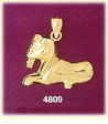 14K Gold Egyptian Thin Sphinx Pendant