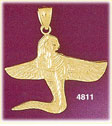 14K Gold Egyptian God Ra Pendant