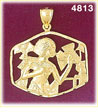 14K Gold Egyptian Woman Pendant