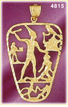 14K Gold Egyptian Pictograph Pendant