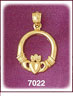 14kt gold traditional irish claddagh pendant