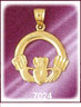 14kt gold traditional claddagh pendant