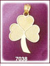14kt gold shamrock charm pendant