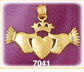 14kt gold classic irish claddagh pendant