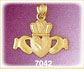 14kt gold embellished claddagh pendant