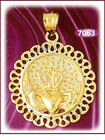 14Kt Gold Claddagh Medallion