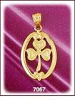 14Kt Gold Irish Shamrock Pendant