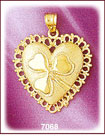 14Kt Gold Shamrock Pendant