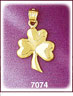14Kt Gold 3D Shamrock Charm
