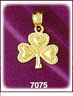 14Kt Gold Shamrock Charm w/Hearts