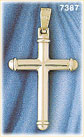 14K White Gold Polished Slim Hollow Cross Pendant