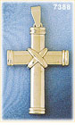 14K White Gold Criss-Cross Hollow Cross Pendant