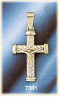 14K White Gold Crucifix Hollow Cross Pendant