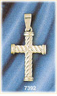 14K White Gold Hollow Cross Pendant