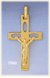 14K Gold Crucifix w/Body Of Jesus & Oval Cutouts Pendant