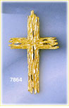 14K Gold Gold Wood Cross Pendant