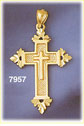 14K Gold Roman Cross Pendant