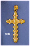 14K Gold Cross w/Circle Segments Pendant