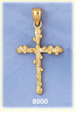 14K Gold Lender Cross Gold Nugget Pendant