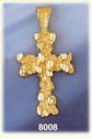 Gold Nugget 14K Gold Cross Pendant