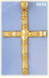 14K Gold Medium Sculpted Cross Pendant