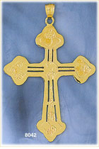 14K Yellow Gold Elegant Cross Pendant